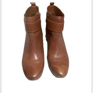 Anne Klein Jeanine Brown Leather Booties size 7.5